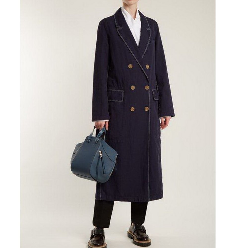 NWT Burberry Topstitched Double-breasted Coat - Picture 3 of 16